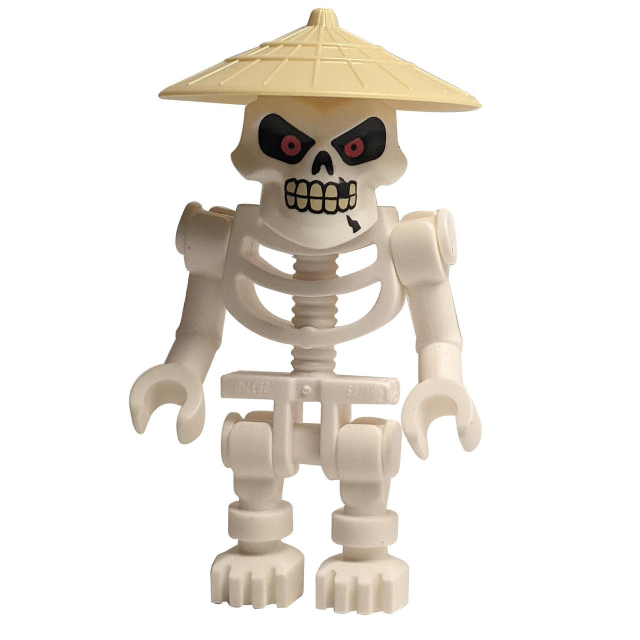 Ninjago Wyplash minifigure (njo554), a skeleton general with a tan rice hat.