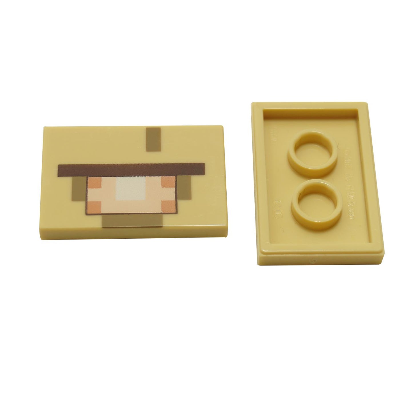 Beige Fliese 2 x 3 mit Minecraft Älterer Wächter Gesichtsmuster 