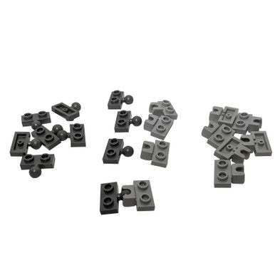 10x LEGO® Platte, modifiziert 1 x 2 Kugel- und Buchsenplatten (20 Stück) 