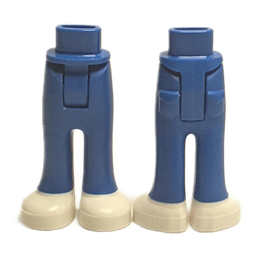 Mini-Puppe blaue Hose mit geformten weißen Schuhen