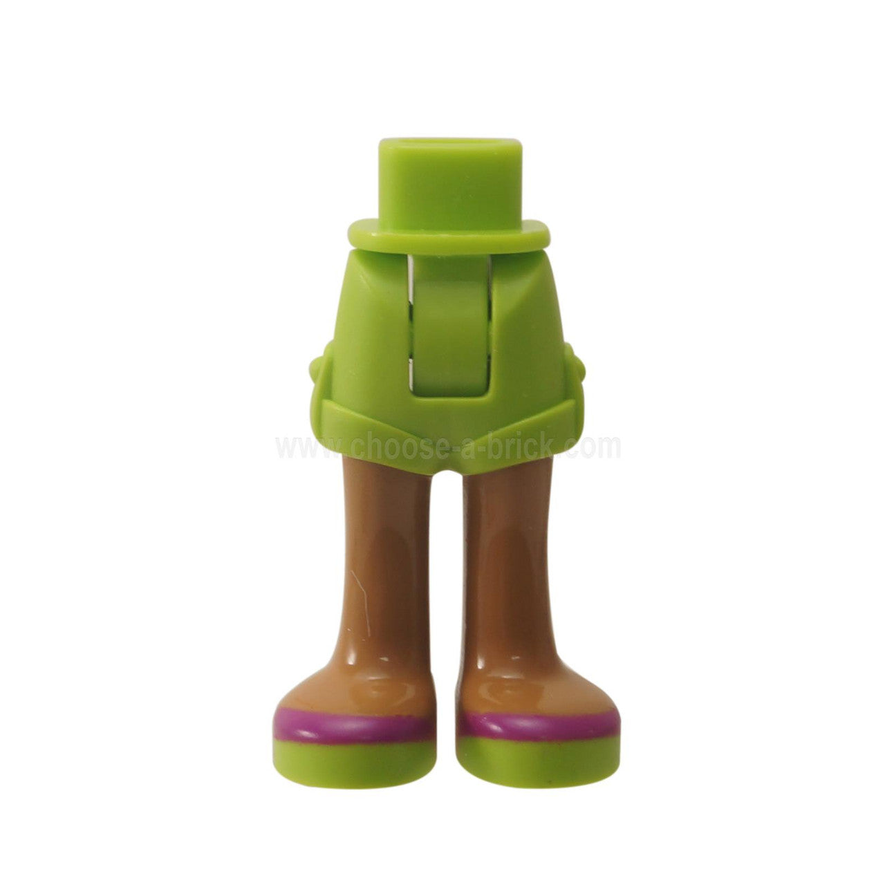 Lime Mini Doll Hips and Shorts, Medium Nougat Legs and Magenta Stripe on Lime Sandals Pattern