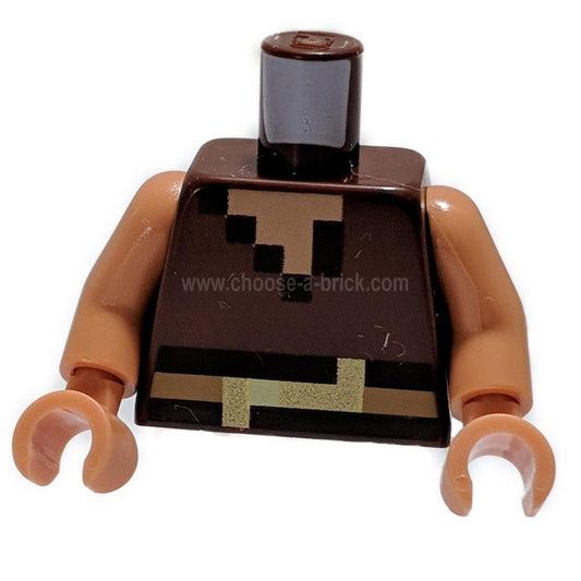 Torso Pixelated Nougat Neck, Dark Brown and Gold Belt Pattern / Nougat Arms / Nougat Hands