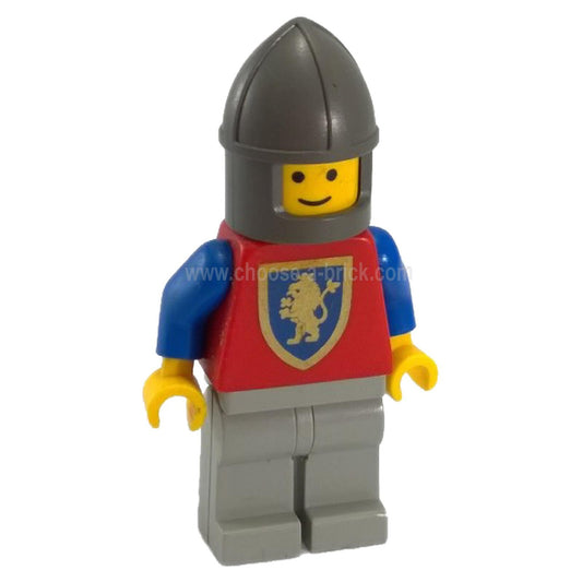 Crusader Lion - Light Gray Legs, Dark Gray Chin-Guard, Blue Plastic Cape