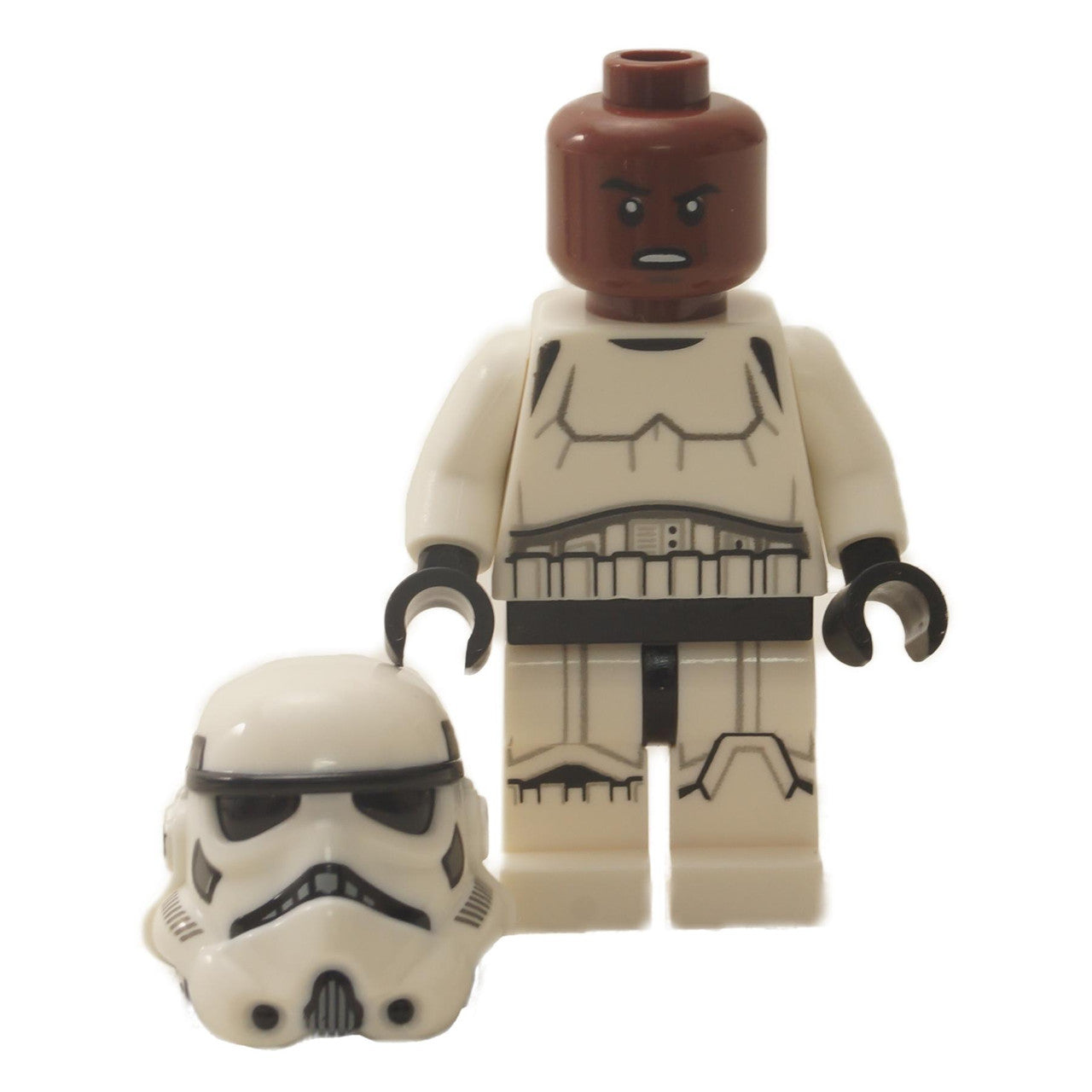 Stormtrooper - Male Dual Molded Helmet, Gray Squares on Back, Grimacing, Reddish Brown Head