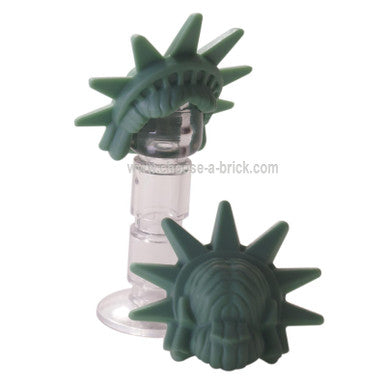 Sand Green Minifigur, Haare weiblich mit stacheliger Tiara (Freiheitsstatue) 