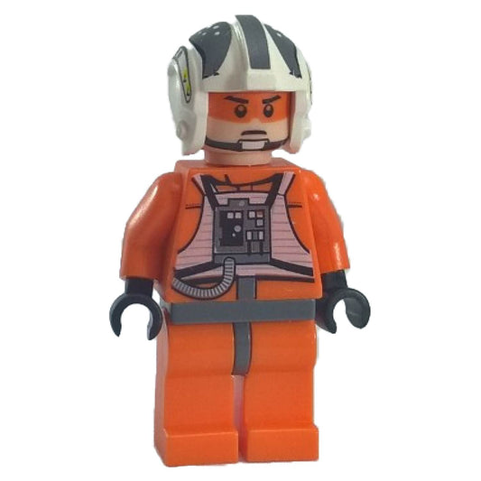 LEGO® Star Wars Minifigure sw260 – Zev Senesca, Rebel Pilot in orange flight suit with white and black helmet.